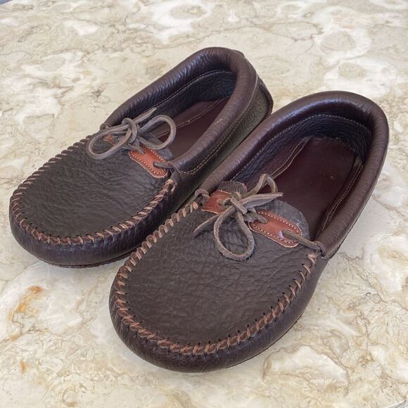 Handcrafted Top Grain Buffalo Leather Moccasins - Picture 3 of 12